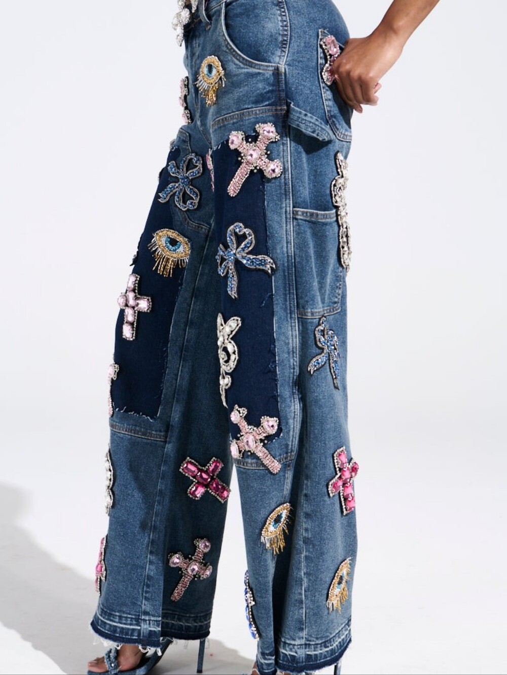 AKIRA Wild And Free Denim Pant Straight Leg Blue 1X - Picture 3 of 13